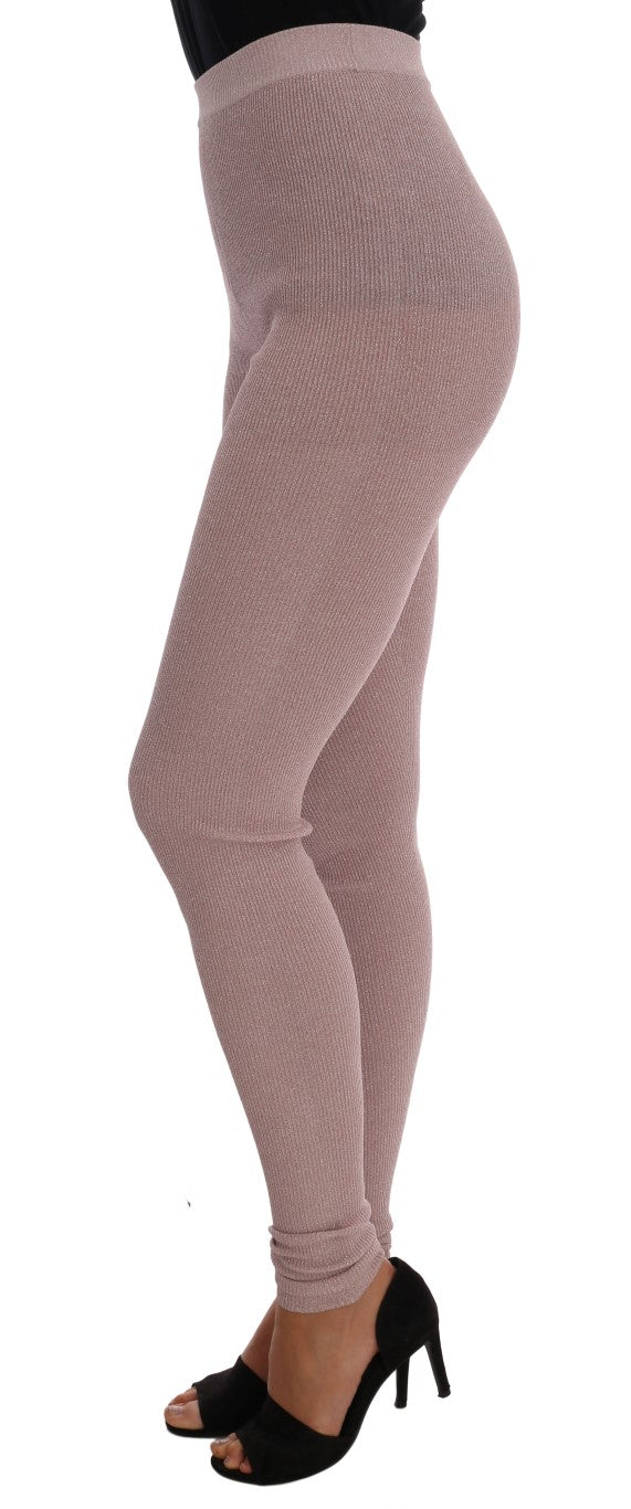 Elegante rosa Stretch-Hose mit mittlerer Taille