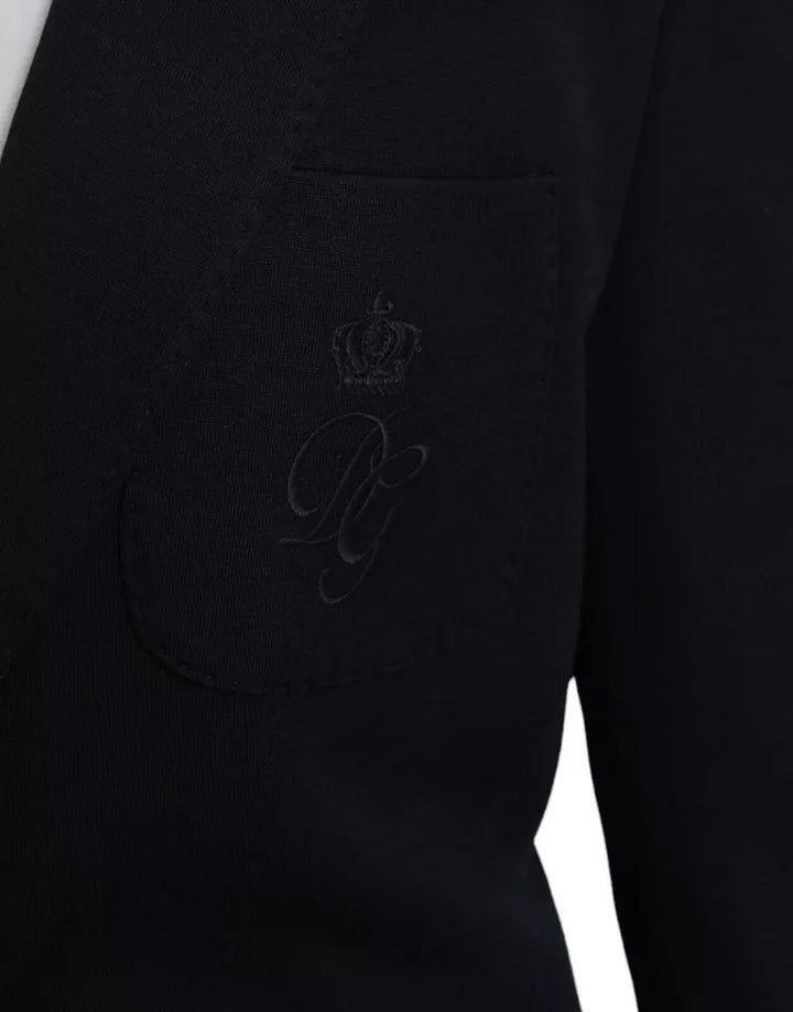 Blauer Wollmantel einreihig mit Kerbe Blazer