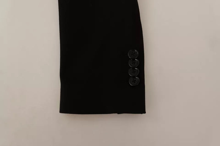 Black wool coat slim fit jacket blazer