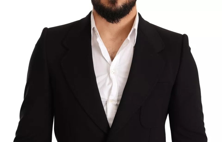 Black wool coat slim fit jacket blazer