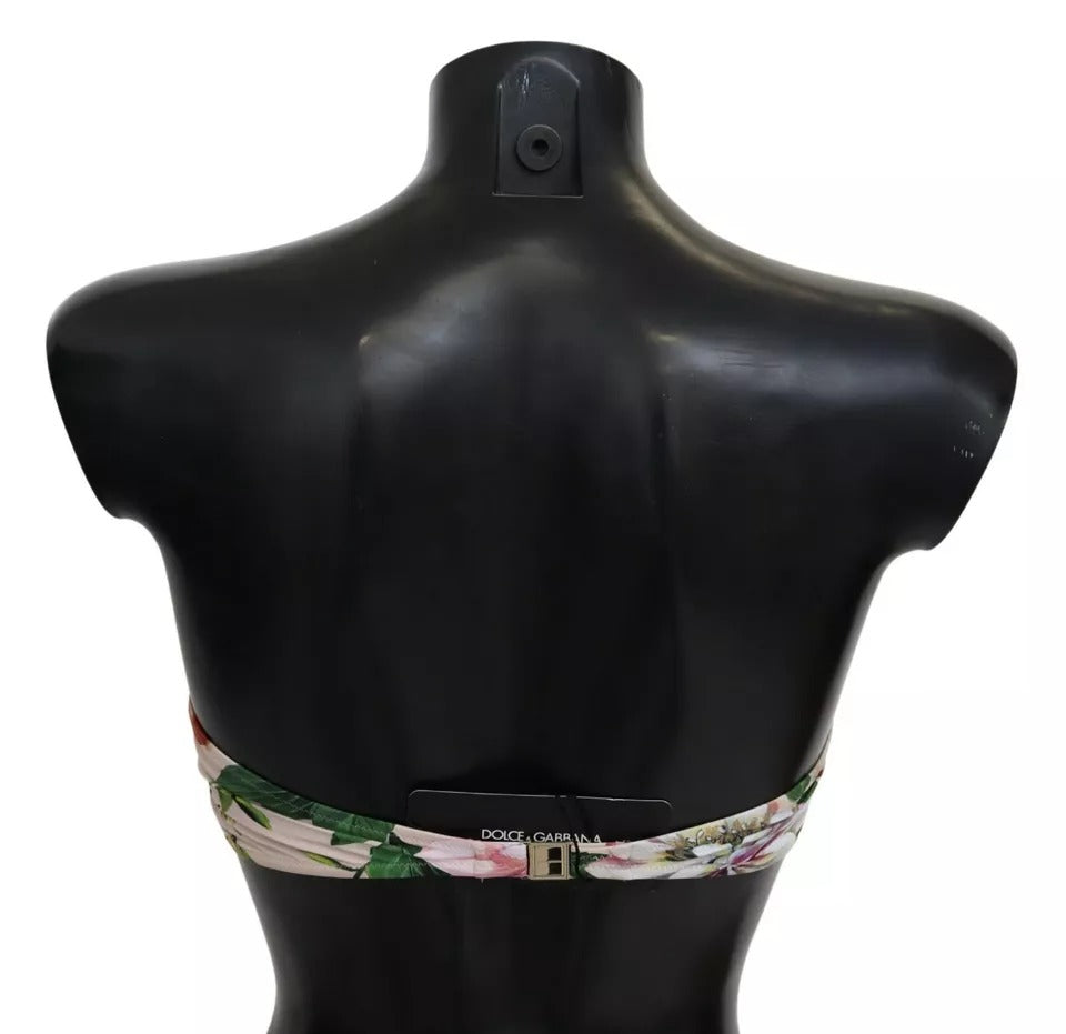 Rosa Floral Print Badeanzug Bademode Bikini-Oberteil