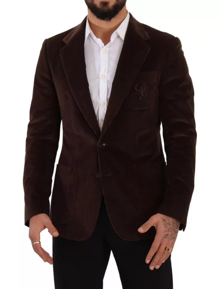 Brauner Kordmantel DG Logo Blazer
