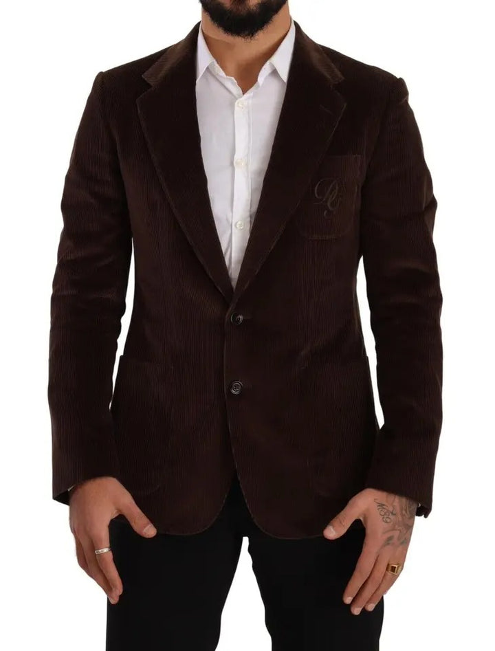 Brauner Kordmantel DG Logo Blazer