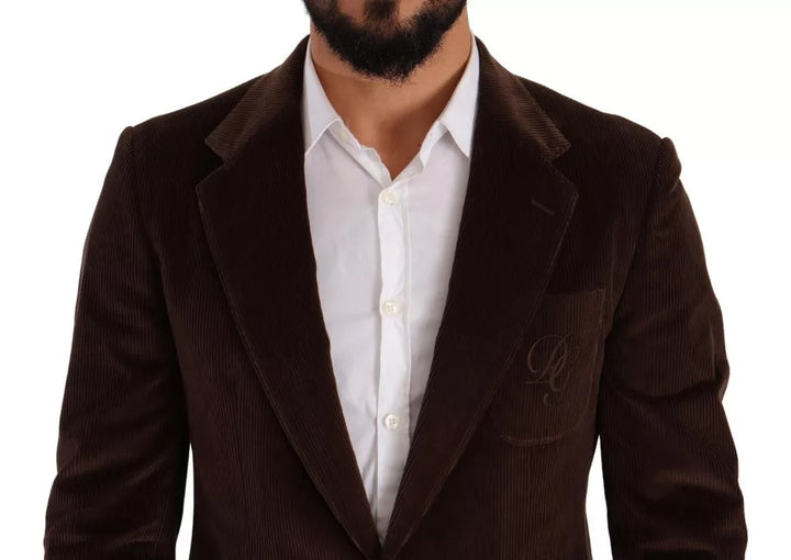 Brauner Kordmantel DG Logo Blazer