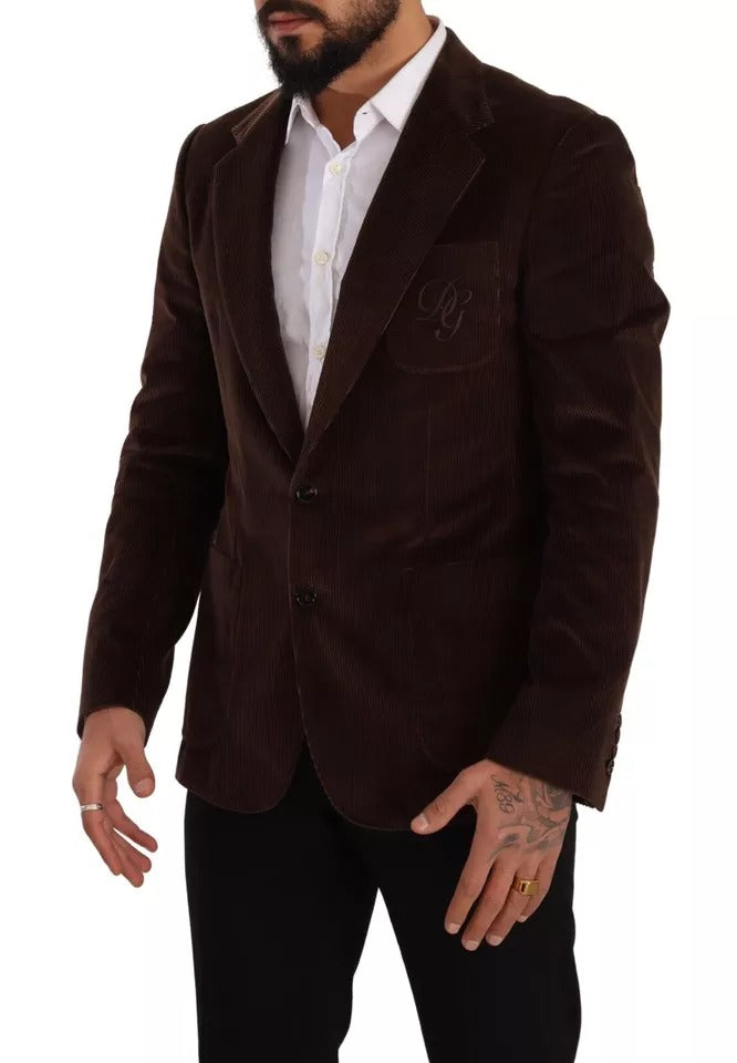 Brauner Kordmantel DG Logo Blazer