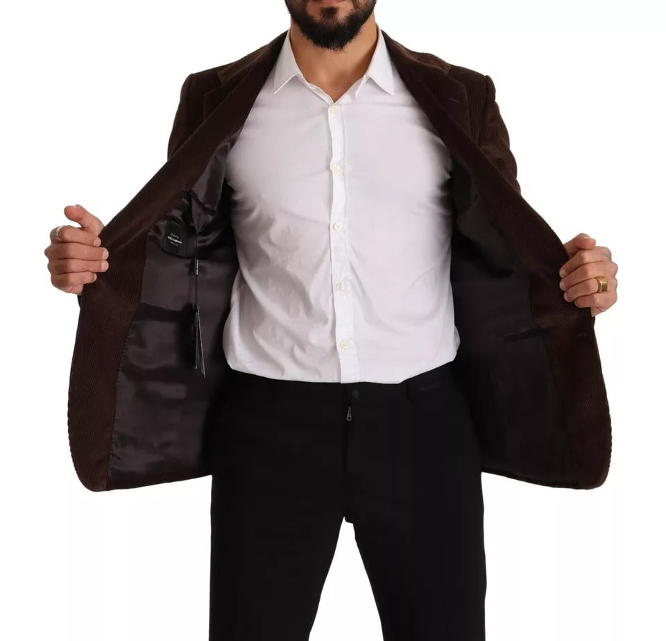 Brauner Kordmantel DG Logo Blazer