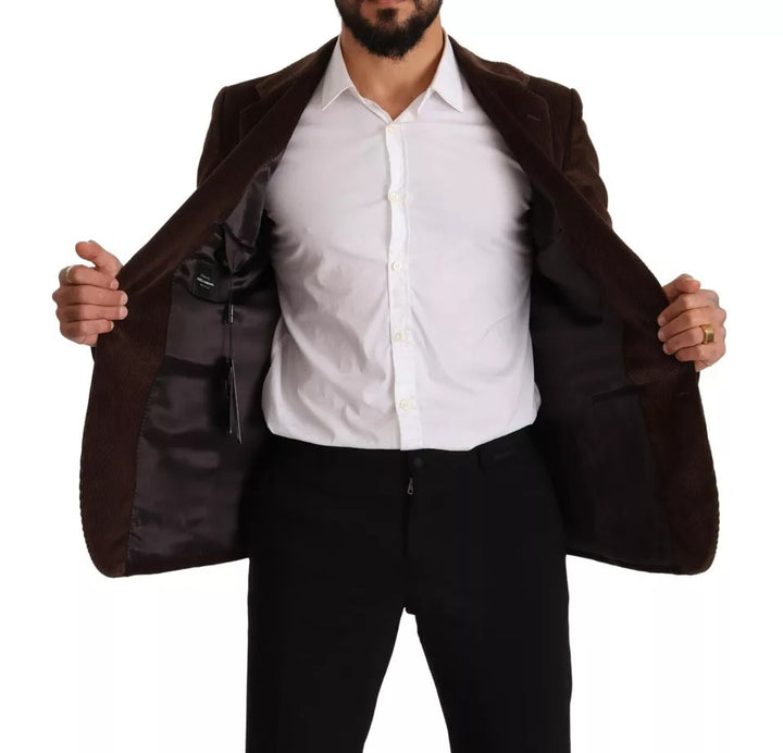 Brauner Kordmantel DG Logo Blazer
