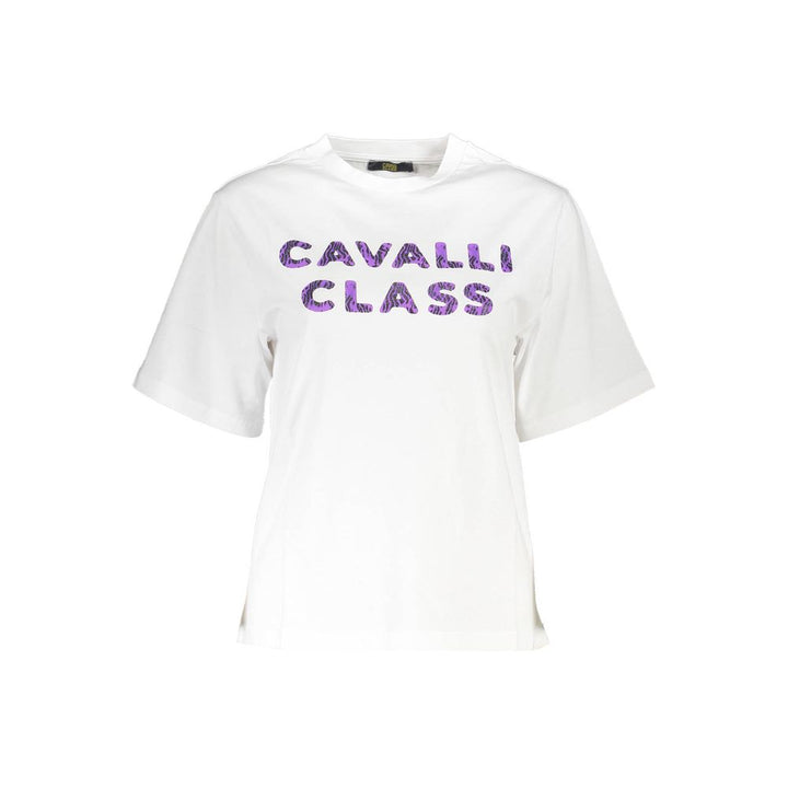 Cavalli Class Weißes Baumwoll-T-Shirt für Frauen