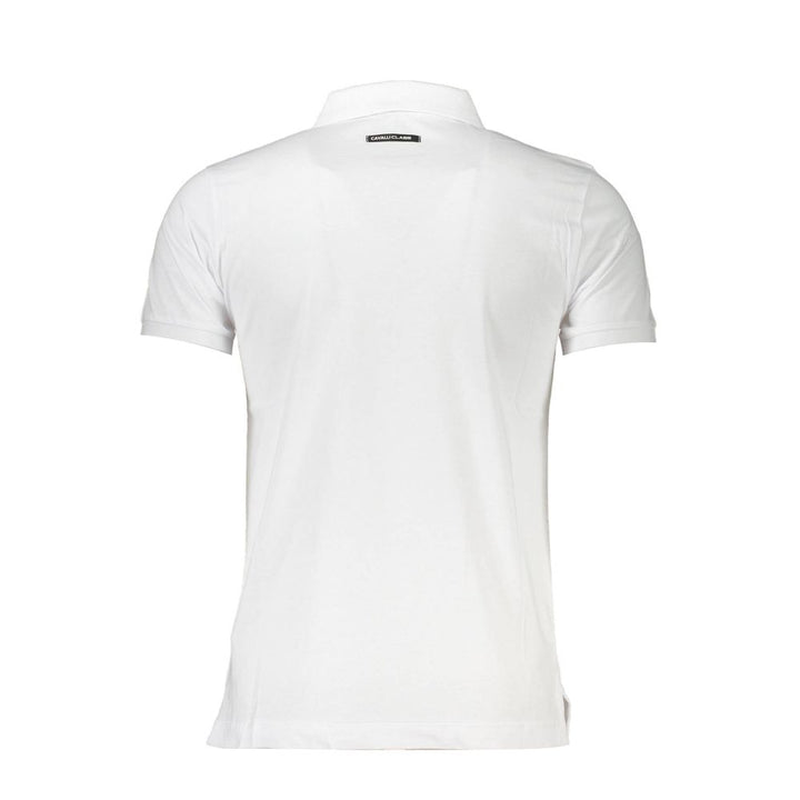 Cavalli Class Weißes Baumwoll-Poloshirt für Männer