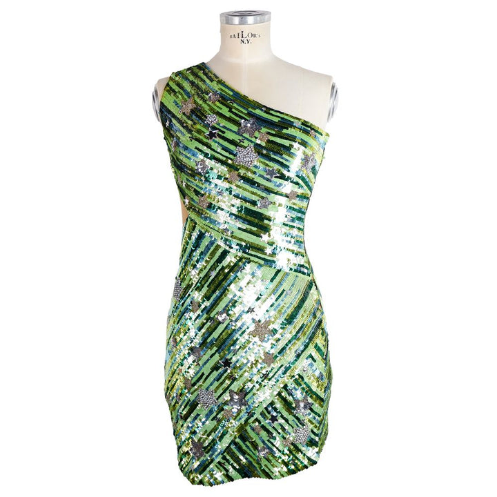 Green polyamide dress for women