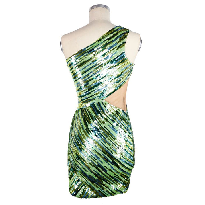 Green polyamide dress for women