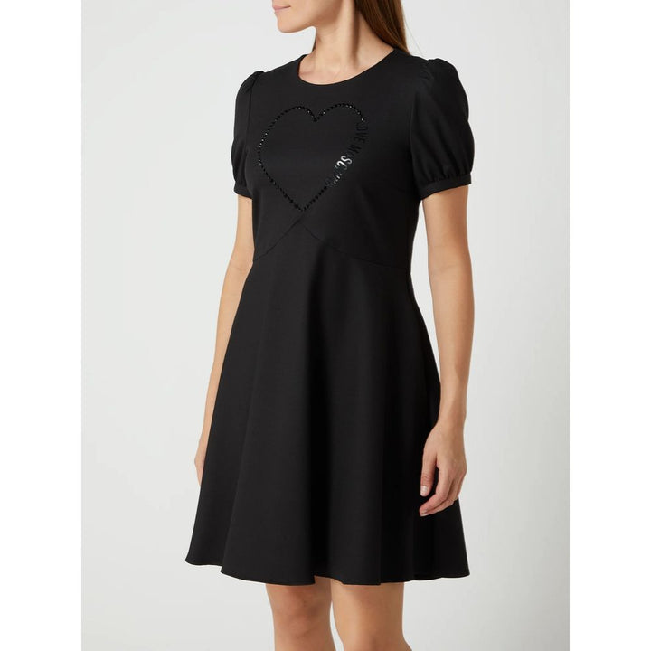 Schwarzes Polyester-Damenkleid