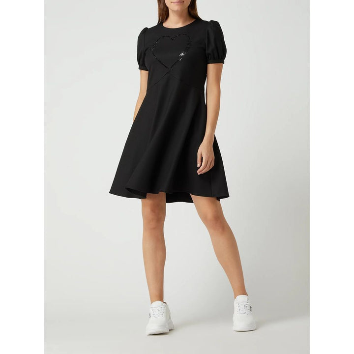 Schwarzes Polyester-Damenkleid