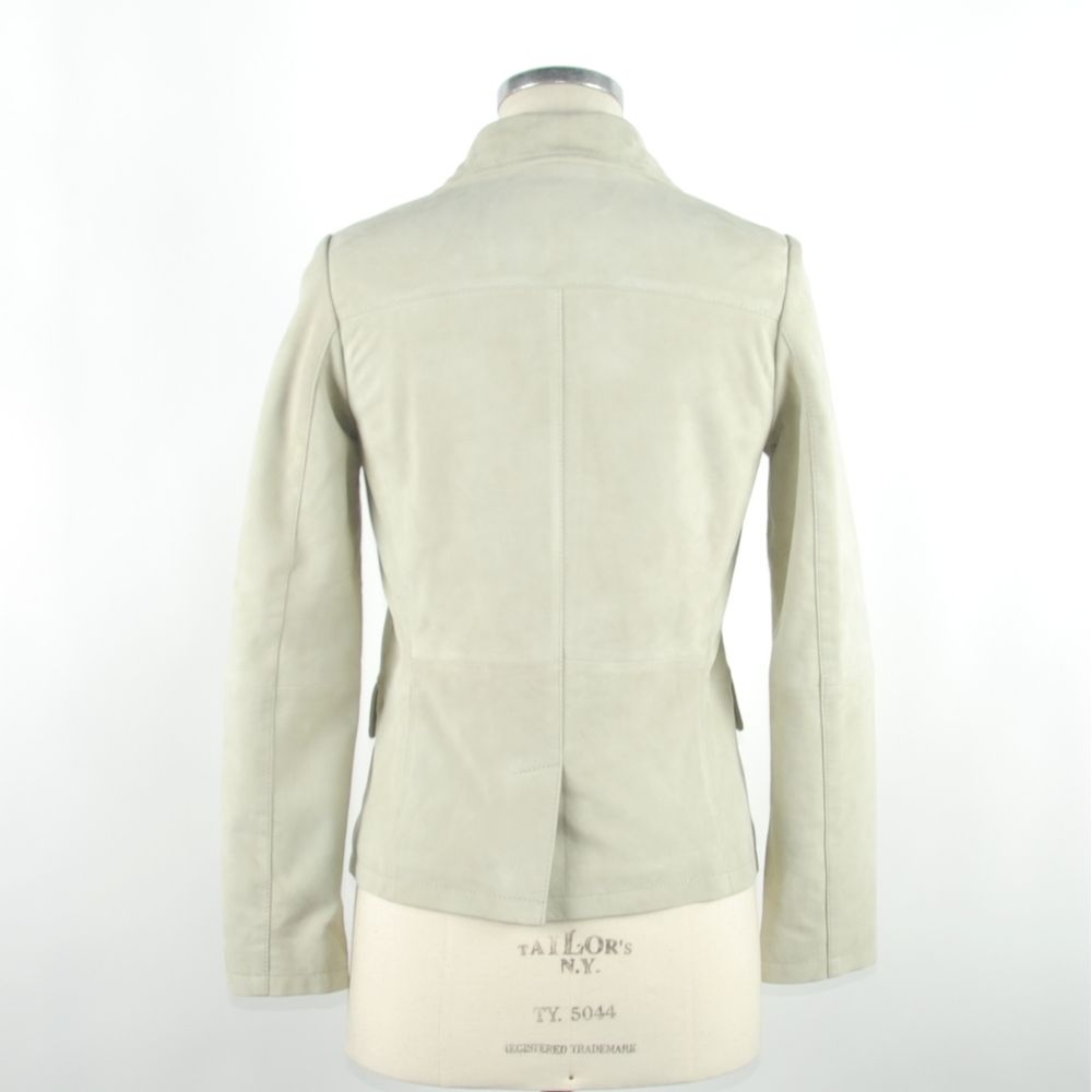 Weiße Lederjacke für Frauen