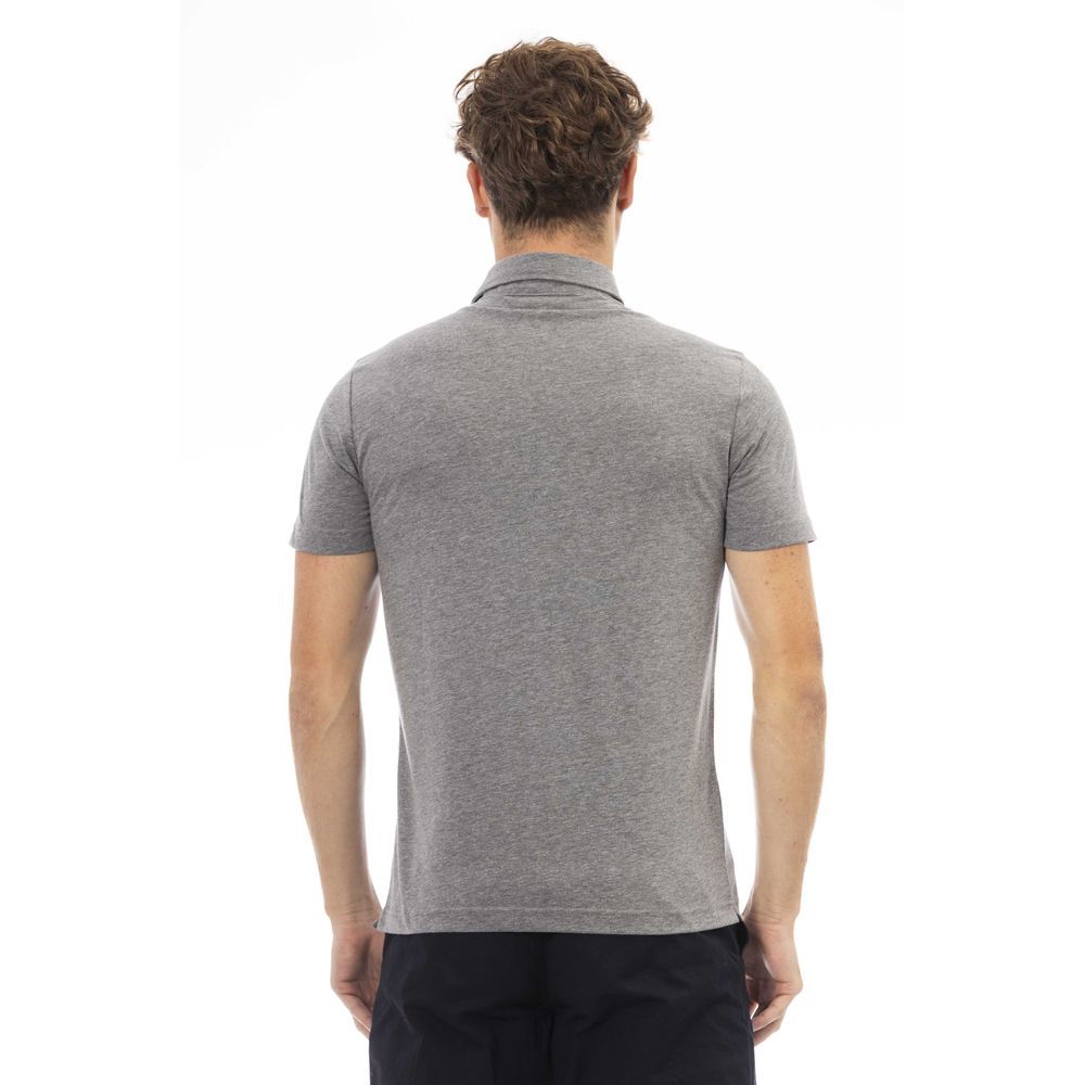 Graue Baumwolle Männer Polo