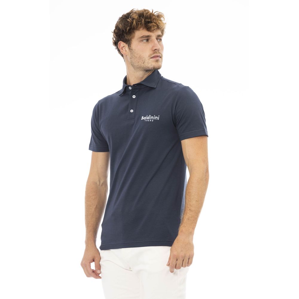 Blue Cotton Men's Polo