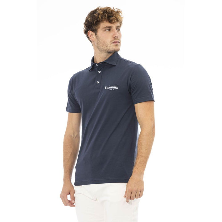 Blue Cotton Men's Polo