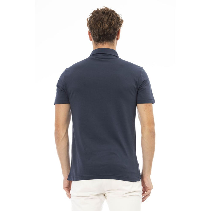 Blue Cotton Men's Polo