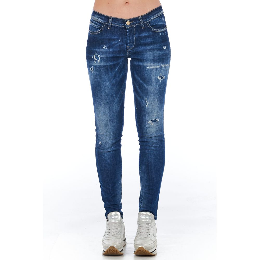 Damen-Jeans aus Baumwolle in Blau