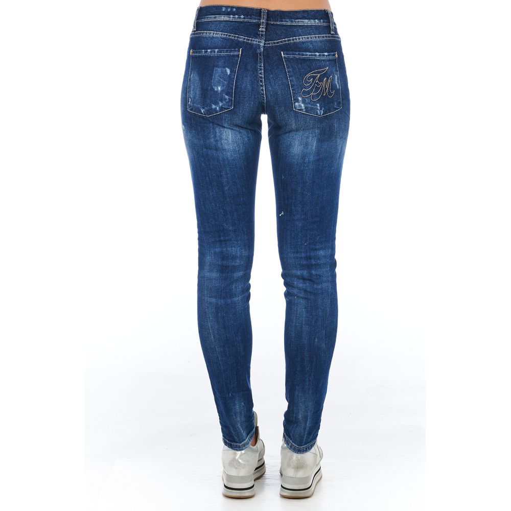 Damen-Jeans aus Baumwolle in Blau