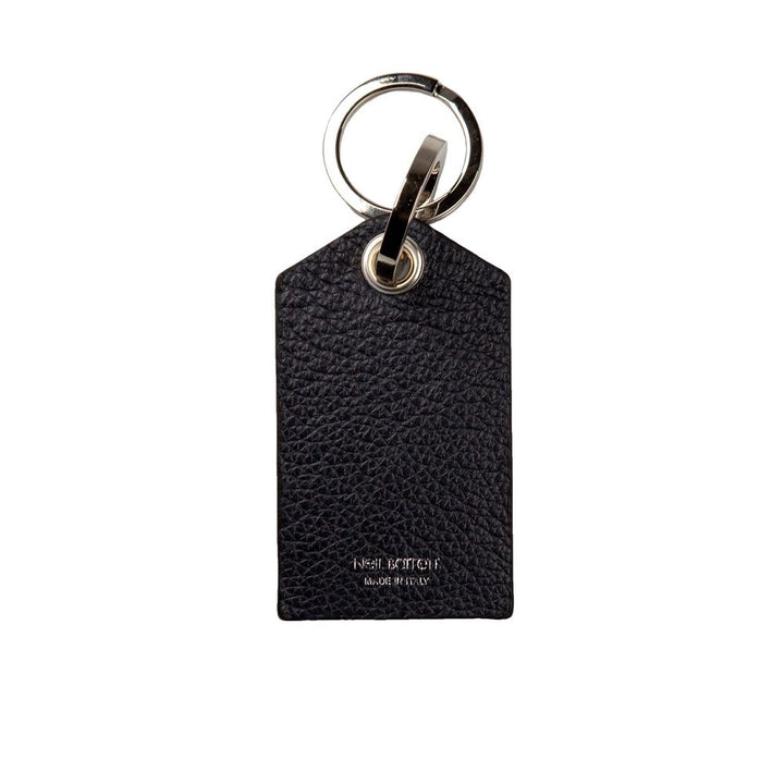 Blue leather men's keychain