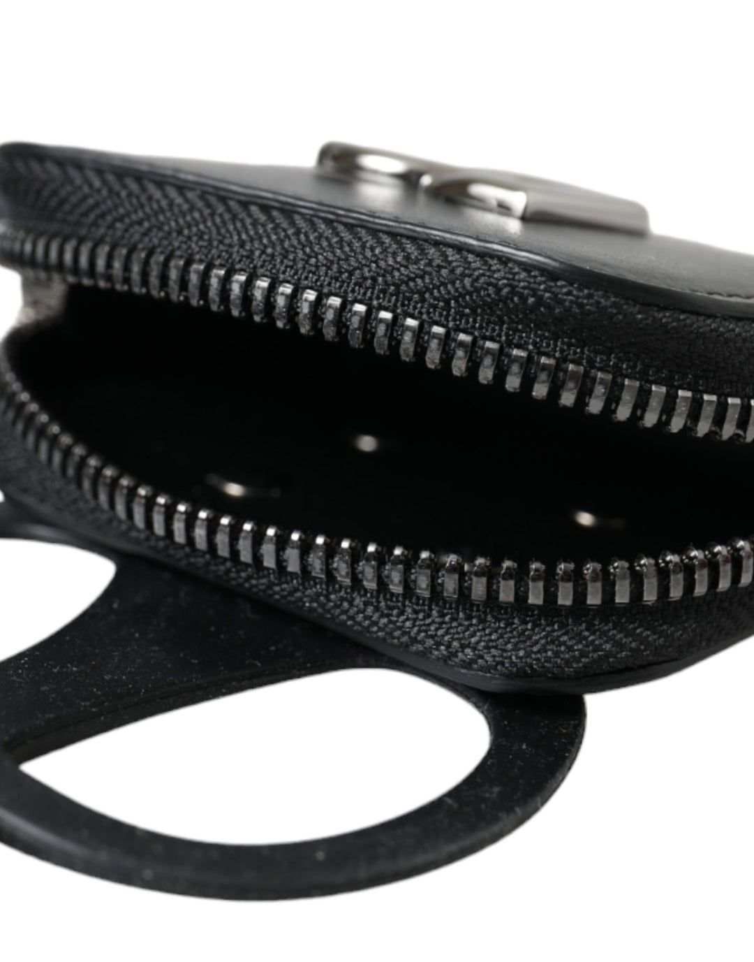 Black calfskin DG Logo coin purse lanyard wallet