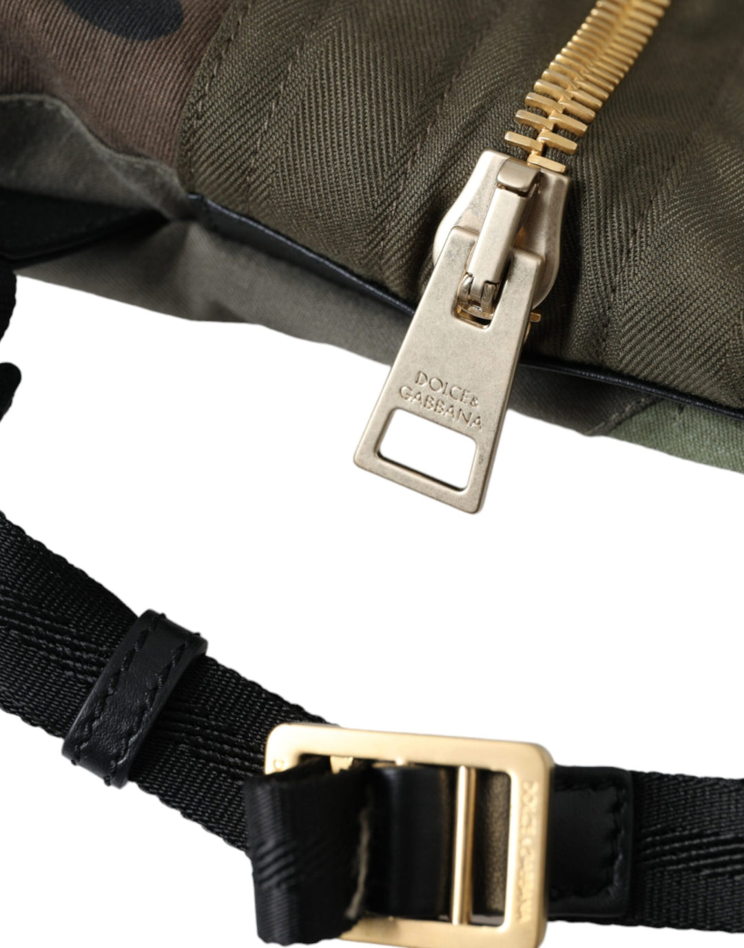 Military green patchwork backpack bag