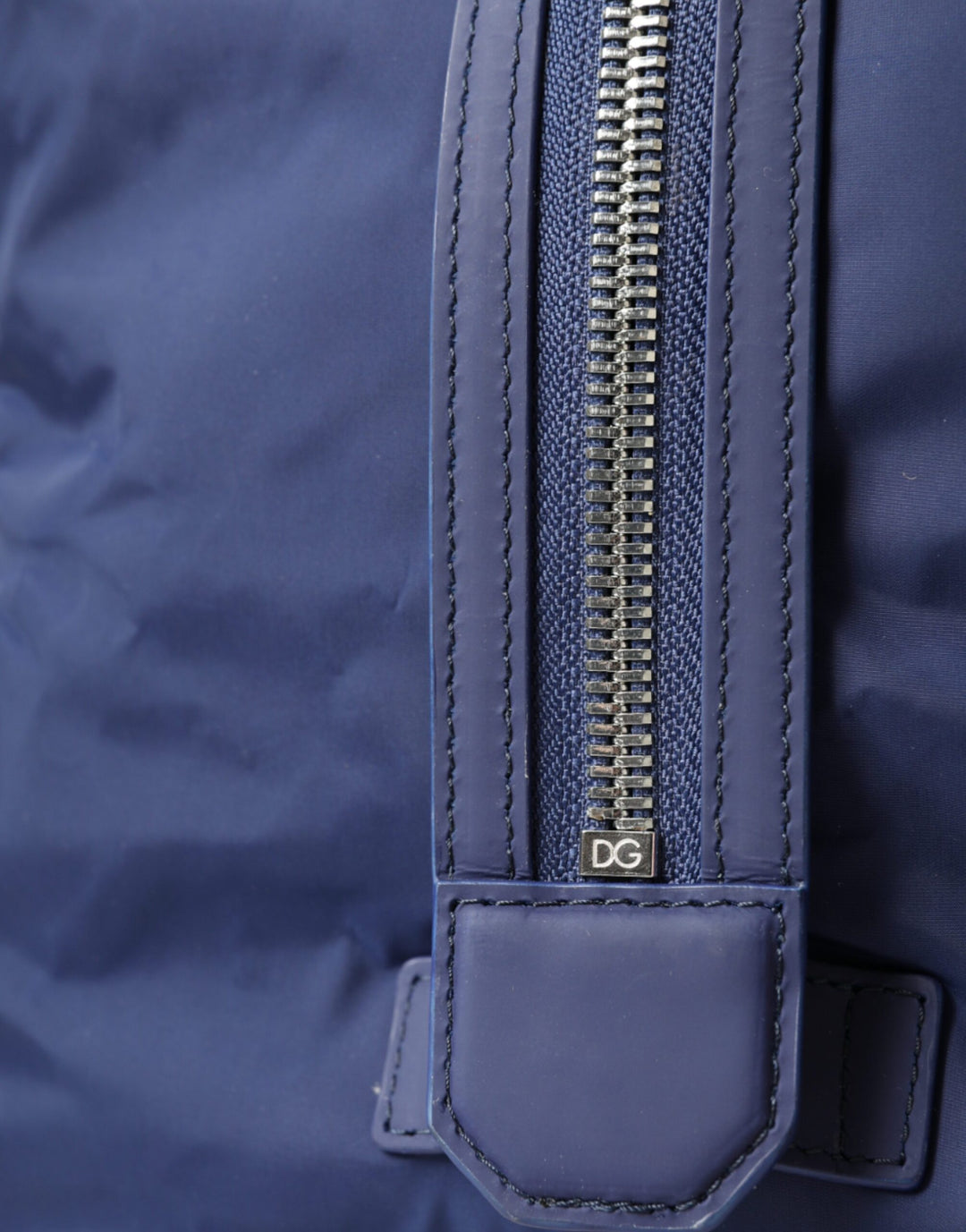 Blue nylon calfskin hand-shoulder duffel bag