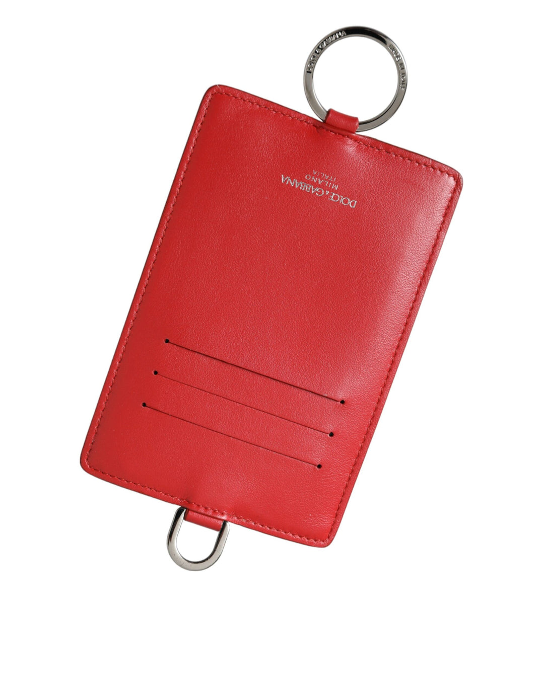 Rotes Kalbsleder Lanyard Logo Kartenhalter Brieftasche