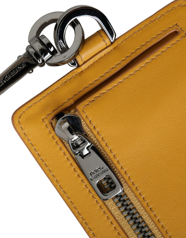 Orange Kalbsleder Kreditkartenhalter Clip On Brieftasche