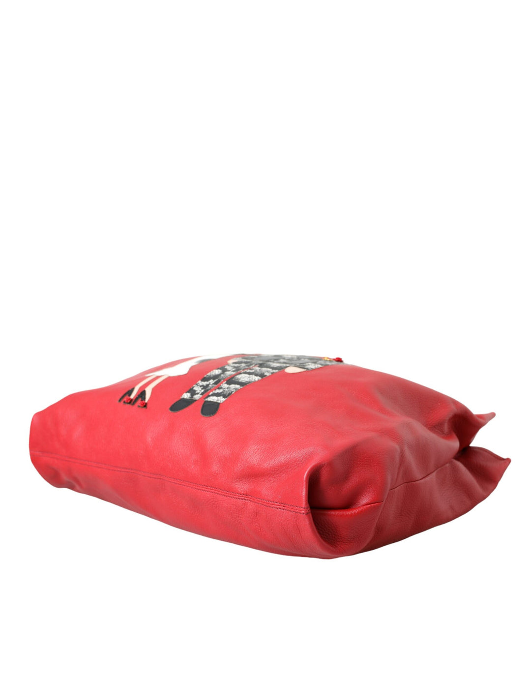 Red Leather #DGFamily Patch Tote Bag