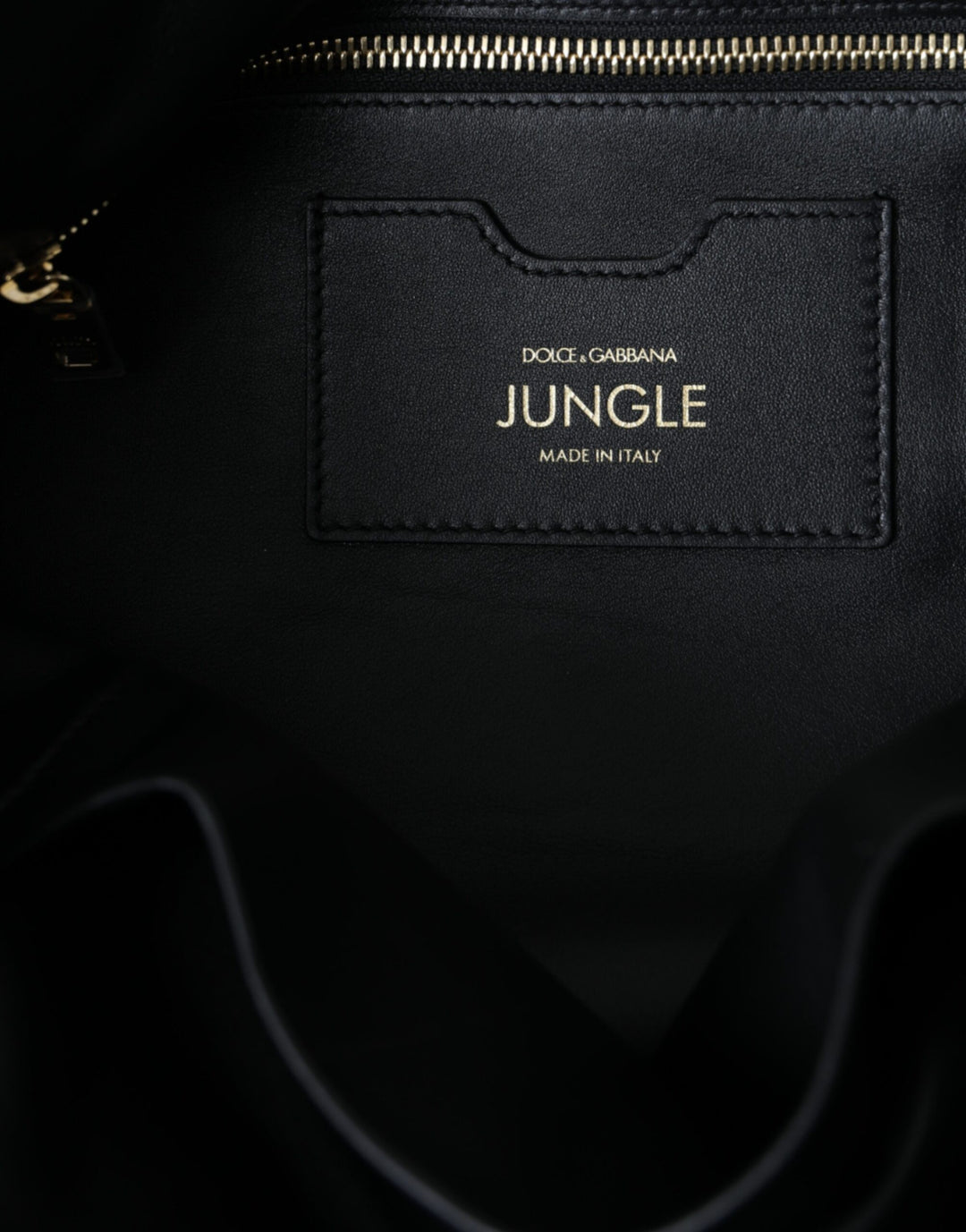 Black leather JUNGLE quilted tote bag