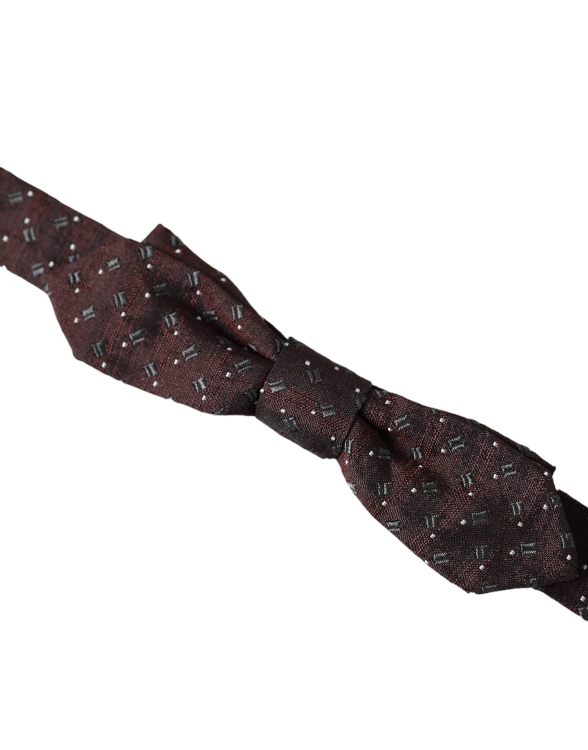 Chestnut brown patterned silk bow tie with adjustable neckline Papillon