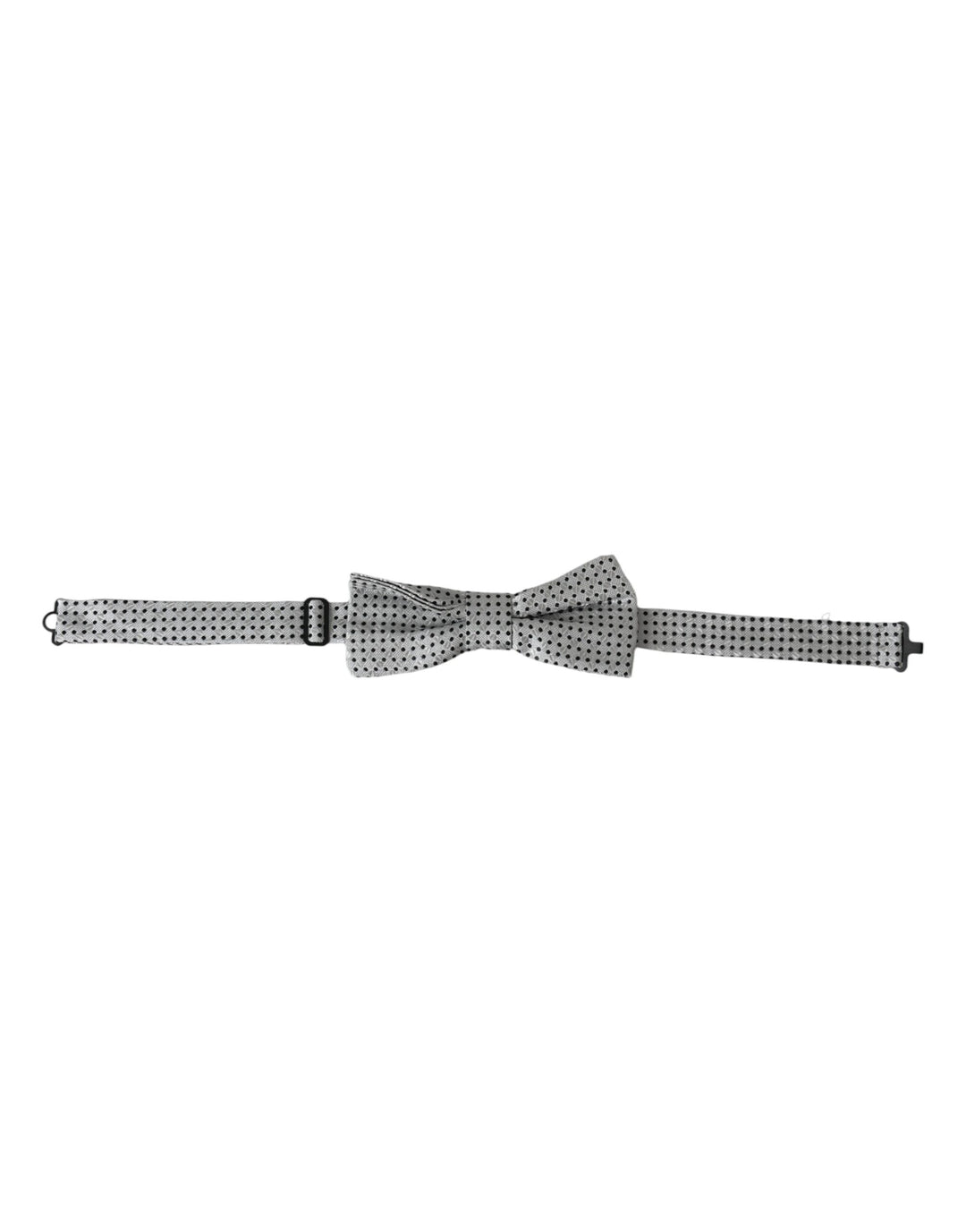 Grey Silk Polka Dot Adjustable Neck Men Papillon Bow Tie