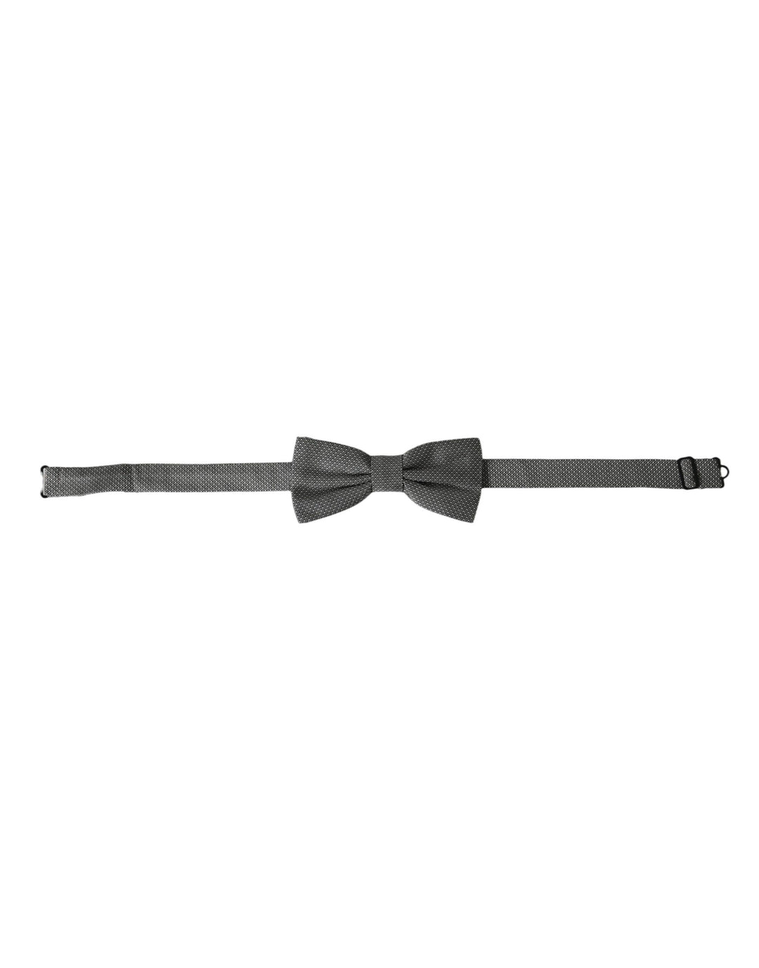 Grey silk patterned adjustable neck men's papillon bow tie