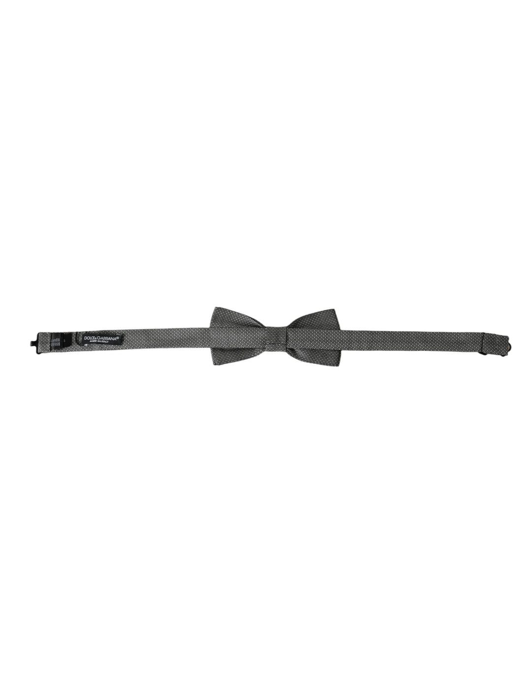 Grey silk patterned adjustable neck men's papillon bow tie