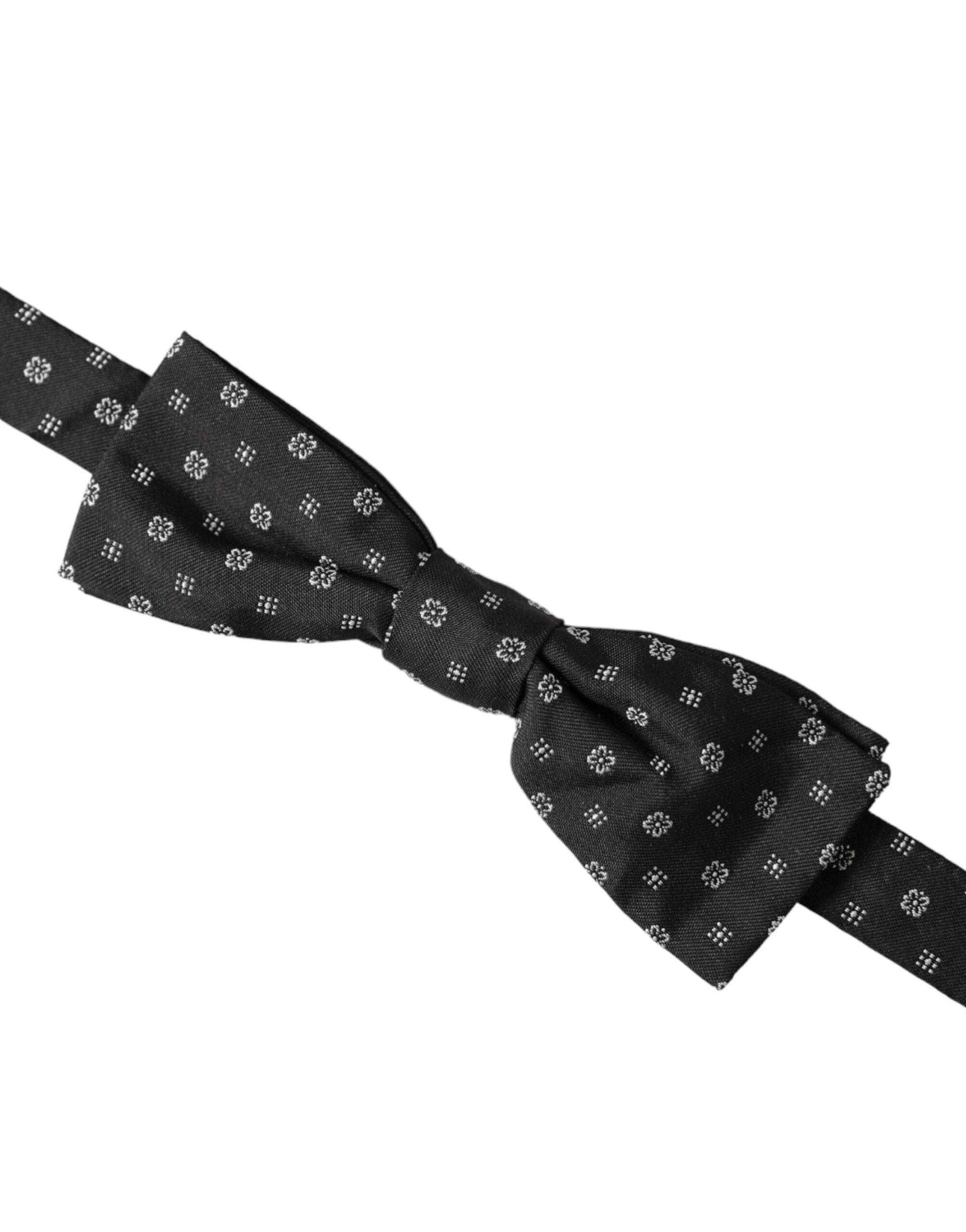 Black Silk Fancy Adjustable Neck Men Papillon Bow Tie
