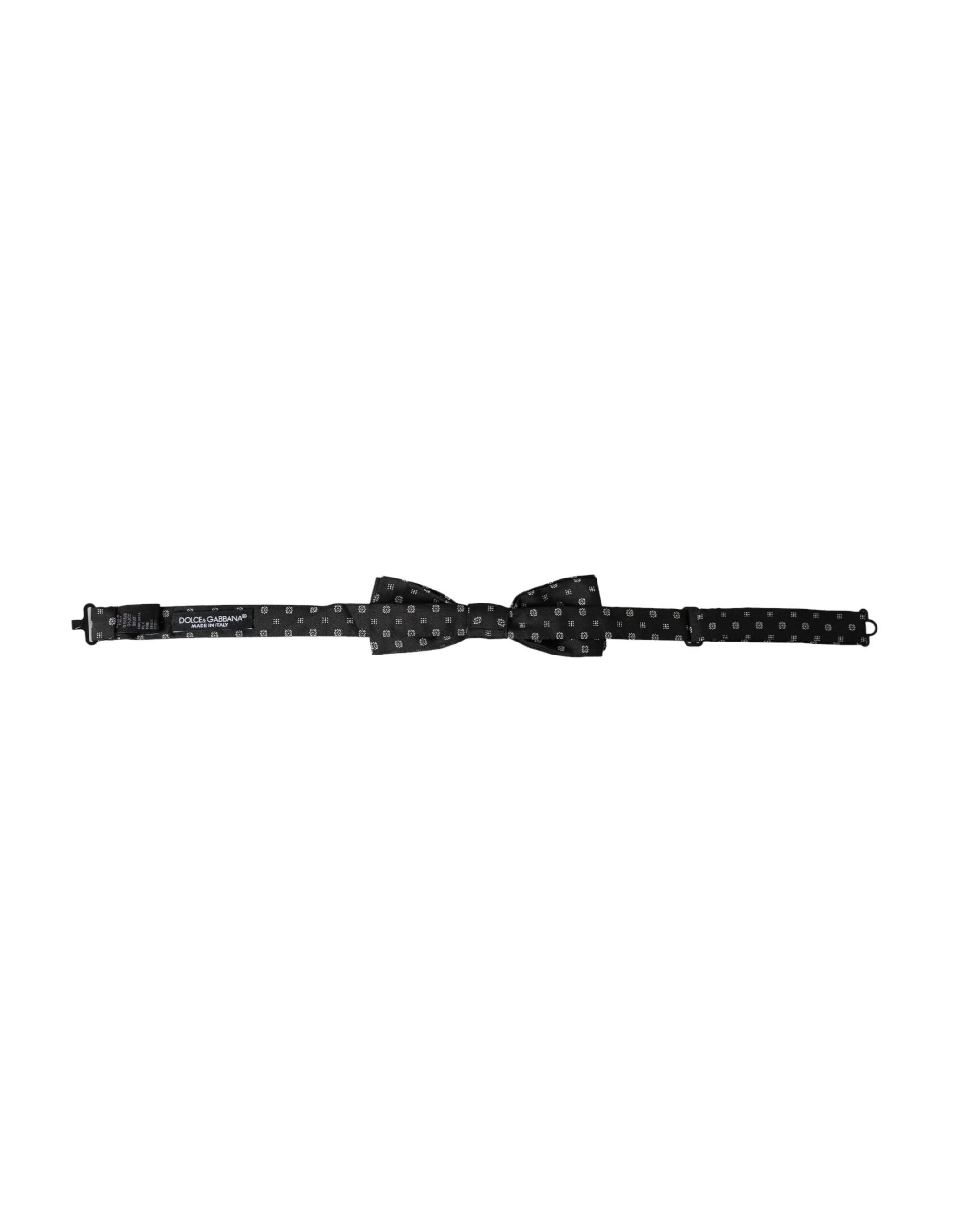 Black Silk Fancy Adjustable Neck Men Papillon Bow Tie