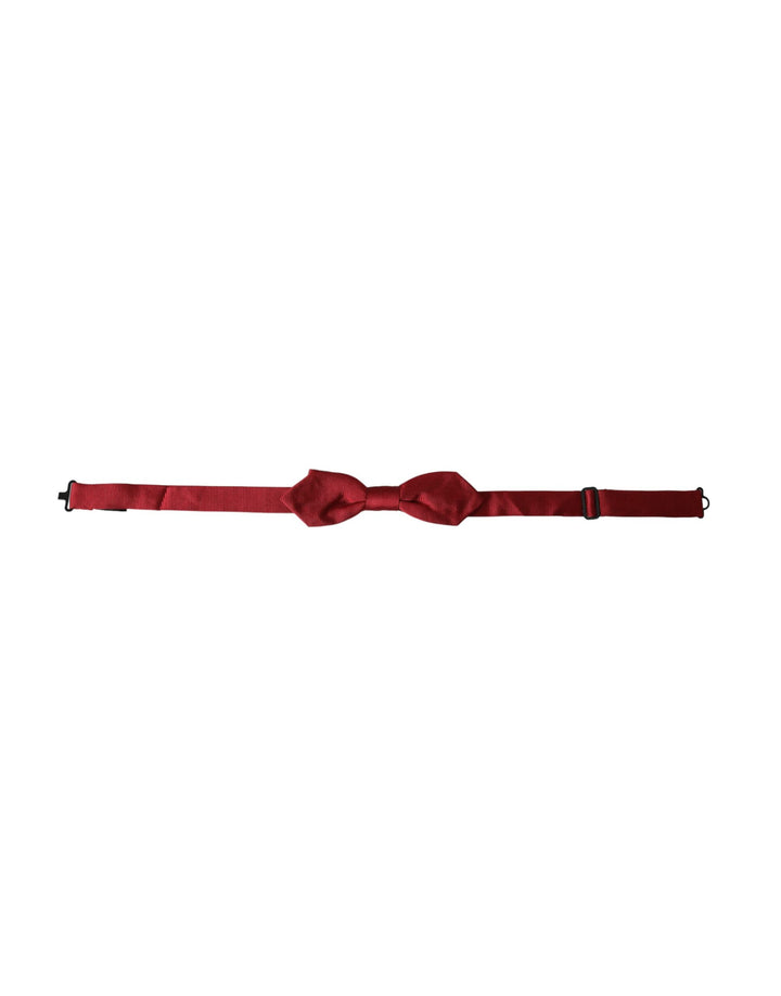 Red silk jacquard adjustable neck men's bow tie