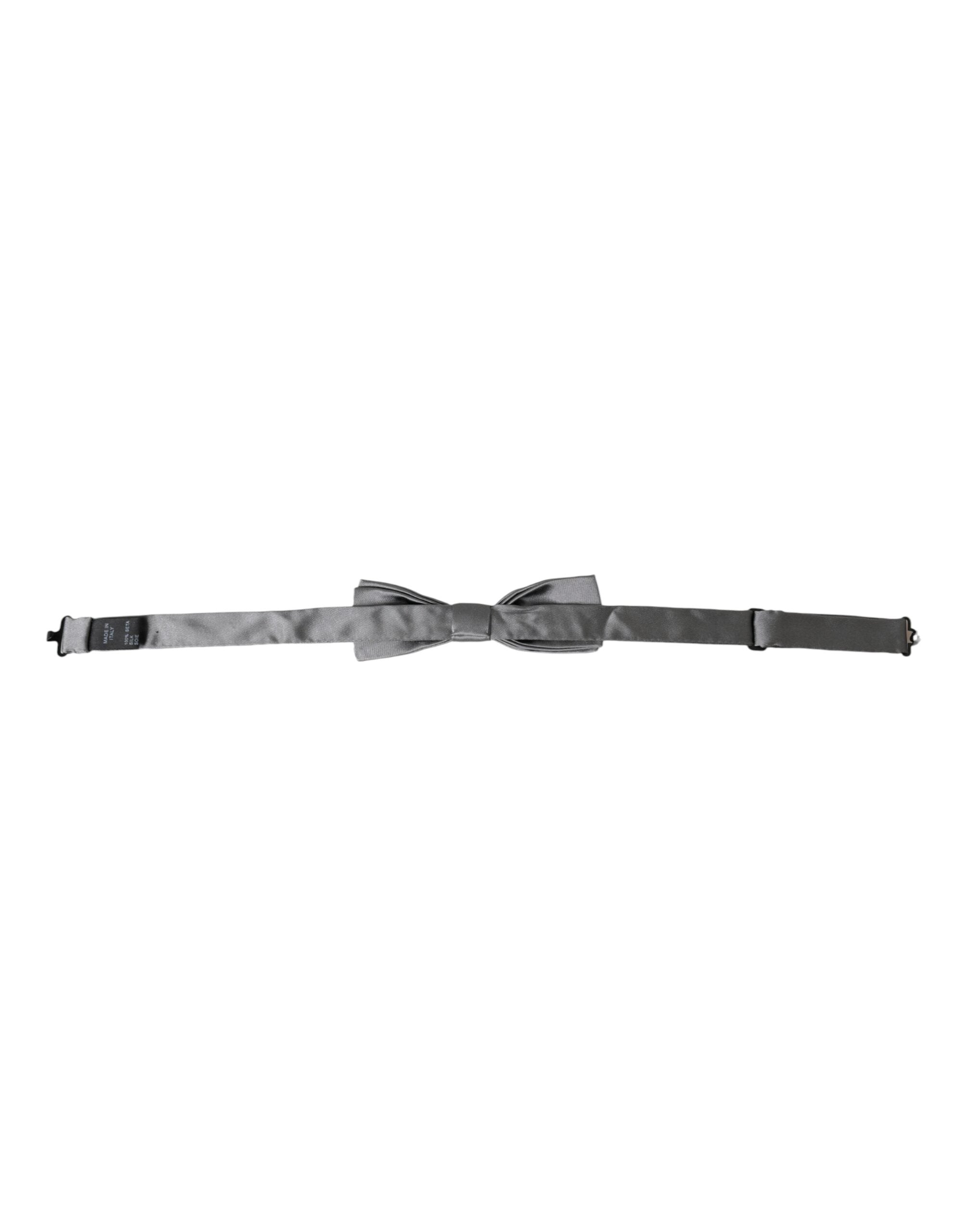 Grey Satin Silk Adjustable Neck Men Papillon Bow Tie