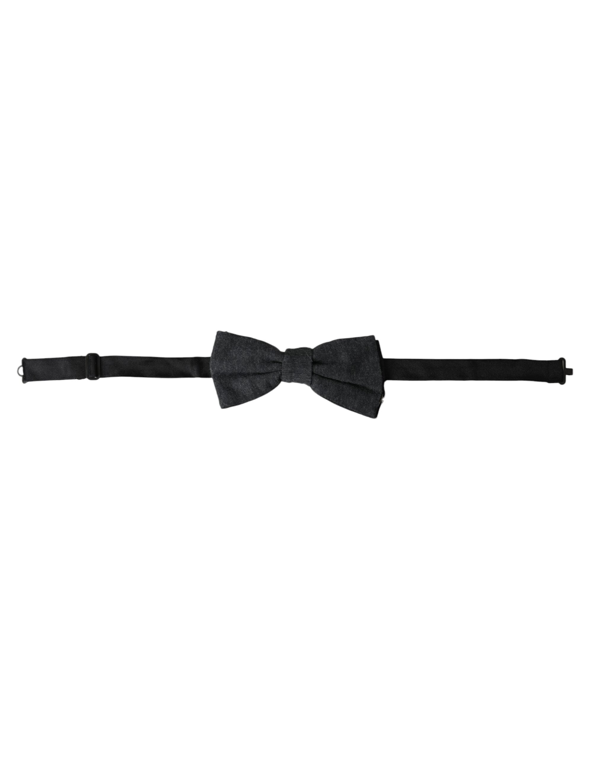 Dark Grey Silk Adjustable Neck Men Bow Tie