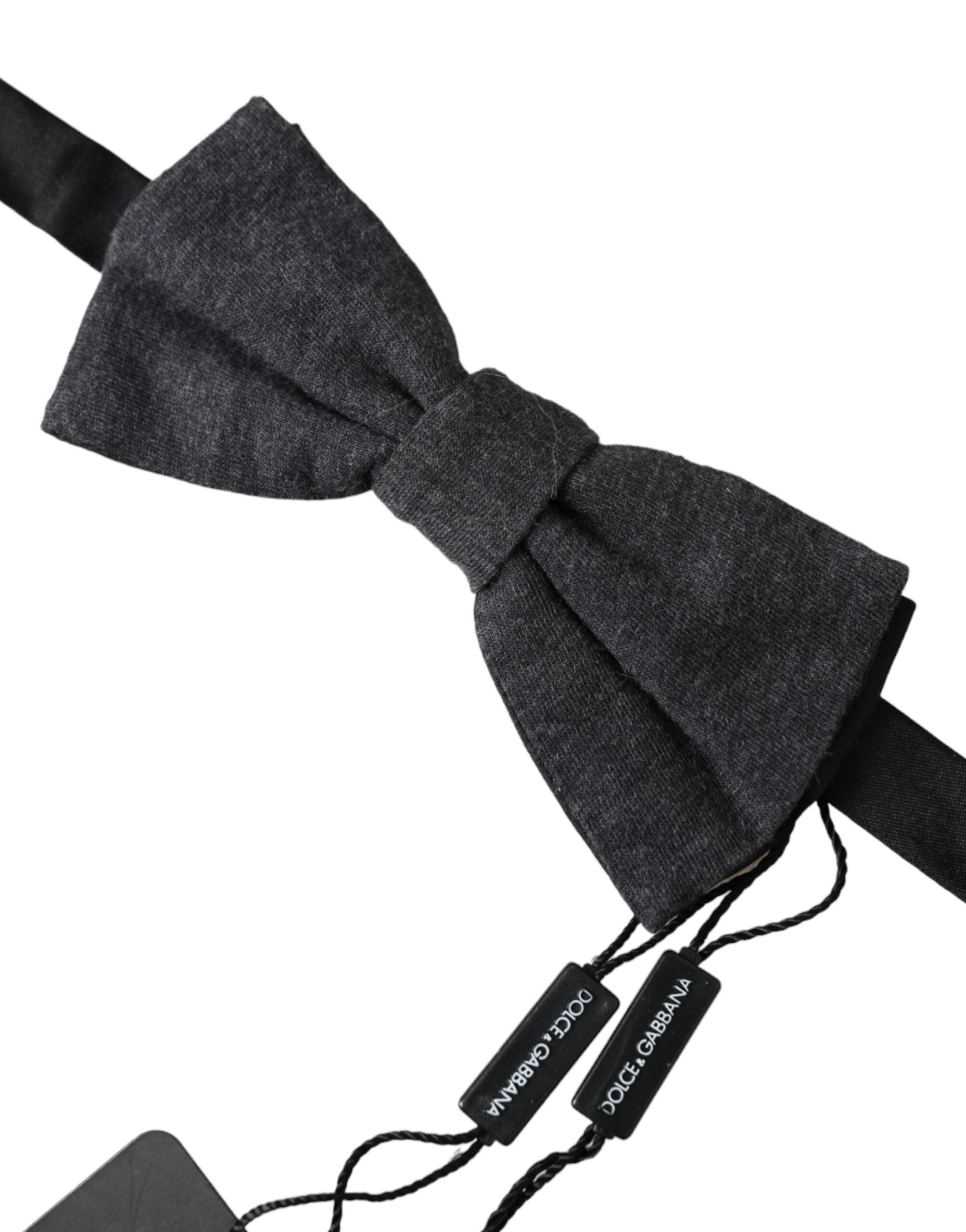 Dark Grey Silk Adjustable Neck Men Bow Tie
