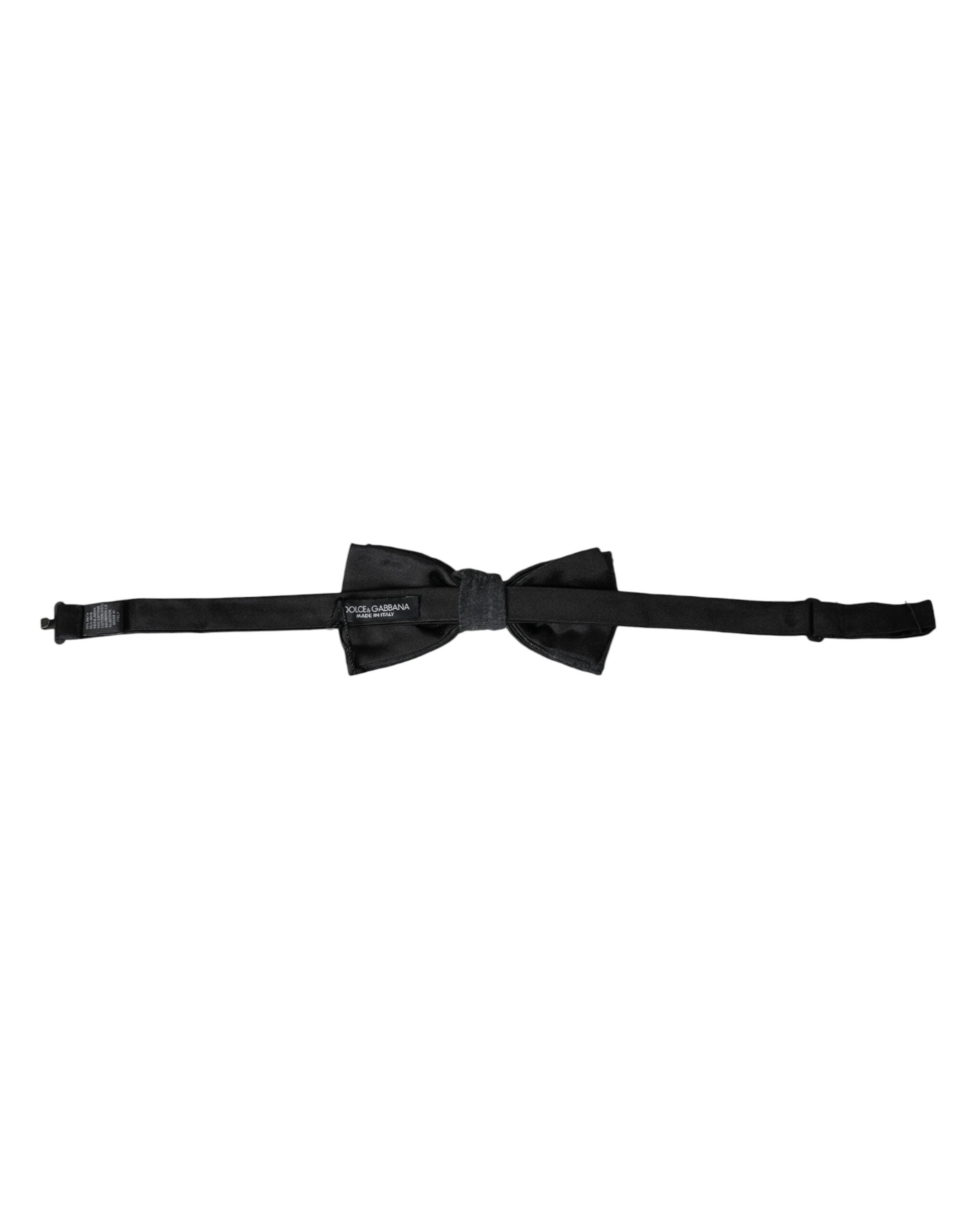 Dark Grey Silk Adjustable Neck Men Bow Tie