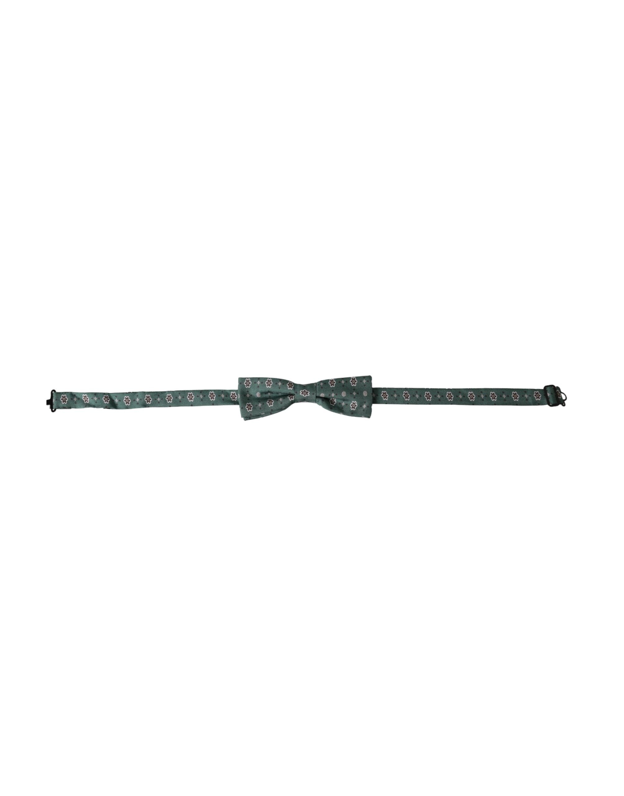 Mint green floral adjustable neck men's bow tie
