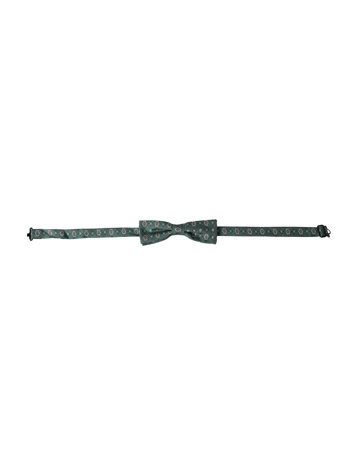 Mint green floral adjustable neck men's bow tie