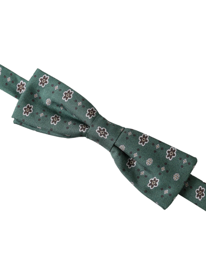 Mint green floral adjustable neck men's bow tie