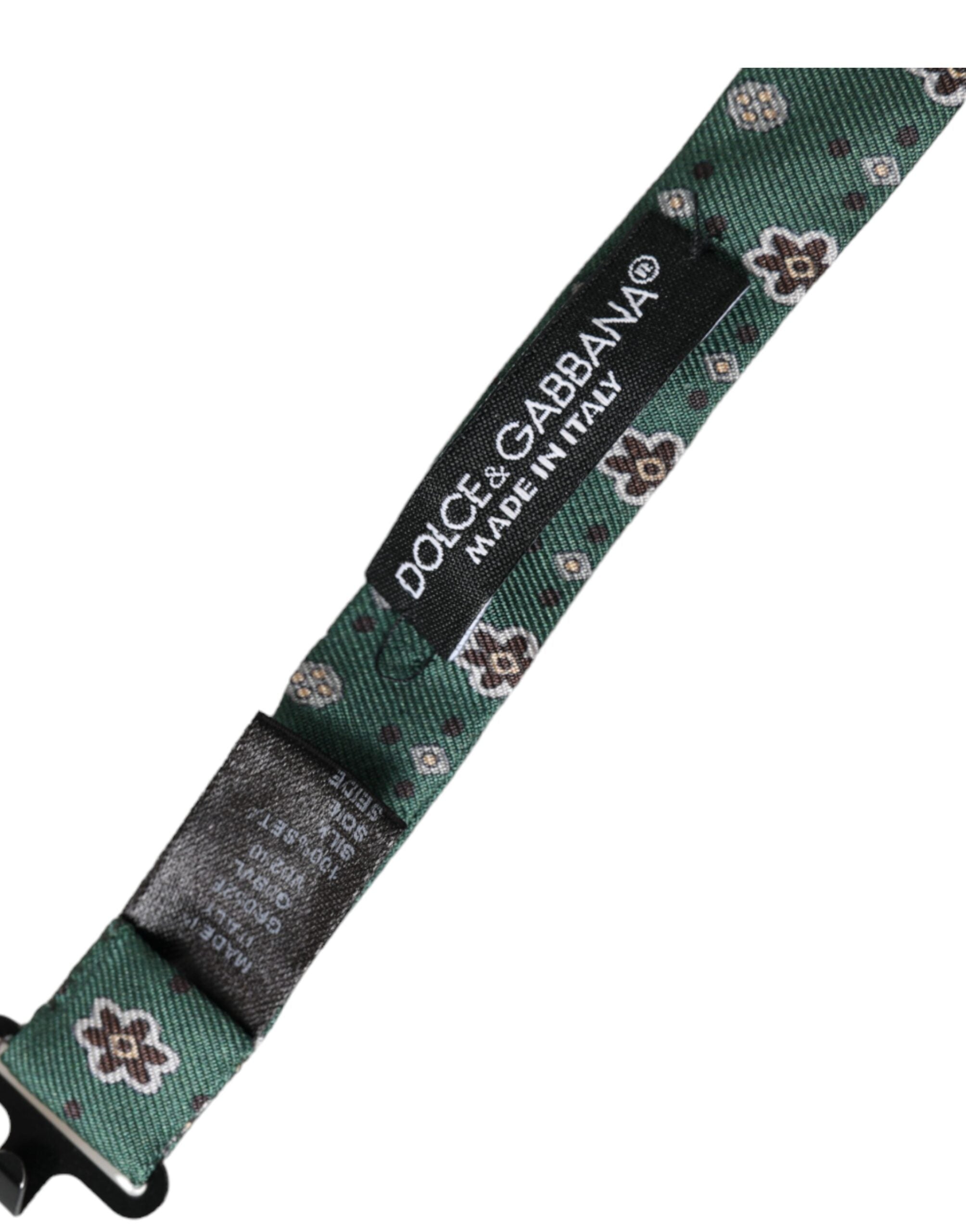 Mint green floral adjustable neck men's bow tie