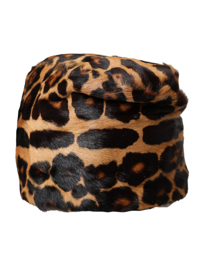 Brauner Leopardenfell Frauen Eimer Hut