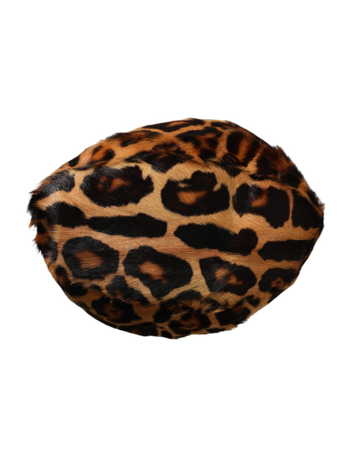 Brauner Leopardenfell Frauen Eimer Hut