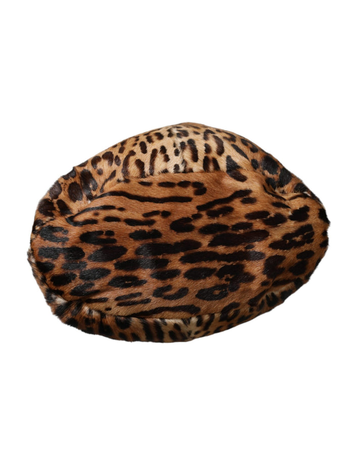 Brauner Leopardenfell Frauen Eimer Hut